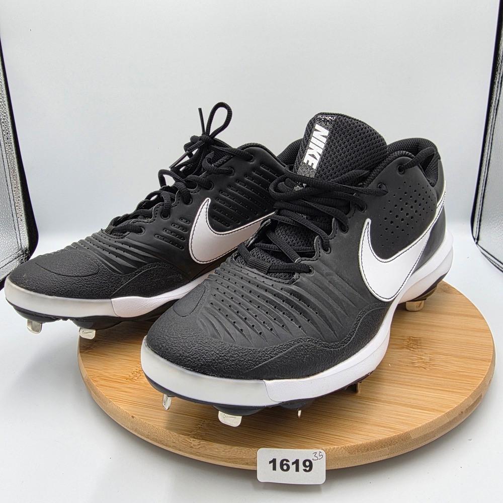 Nike Alpha Huarache Varsity 3 Low Metal Baseball Cleats Black White size US13